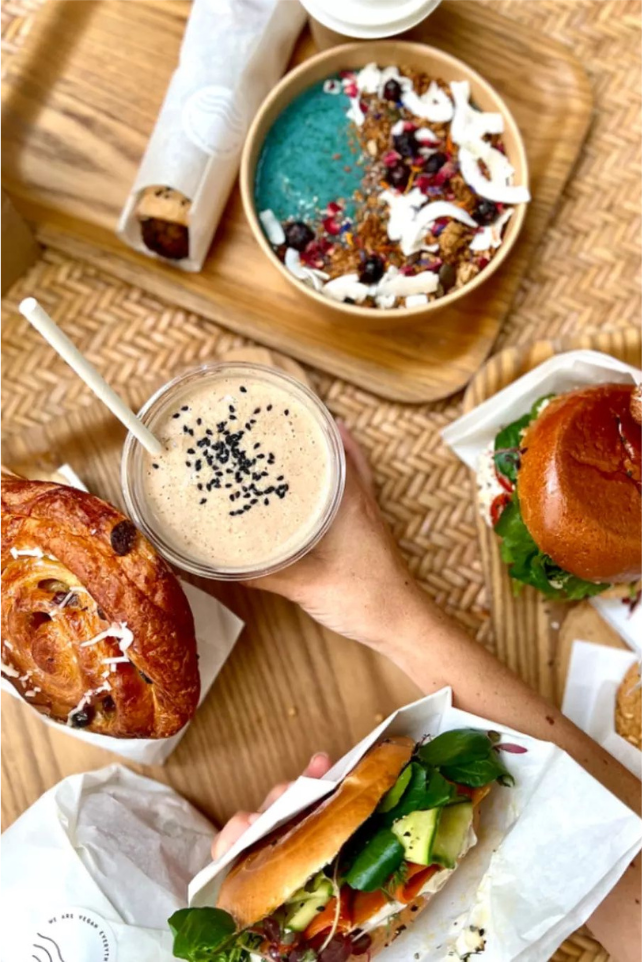 The WAVE vegan spread laid out in Regent's Park