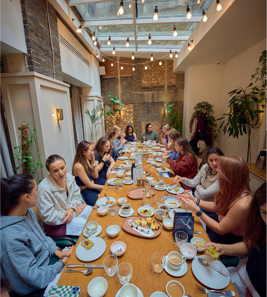 The bright room at Mortimer House set for the SAÏA Brunch Club
