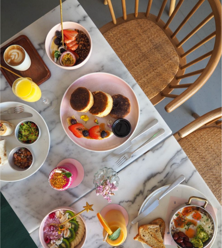 Brunch table set at Morena